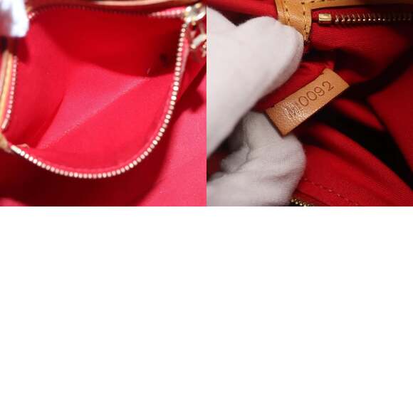 LOUIS VUITTON Monogram Vernis Reade PM Hand Bag Red Rouge M91088 - Picture 12 of 12